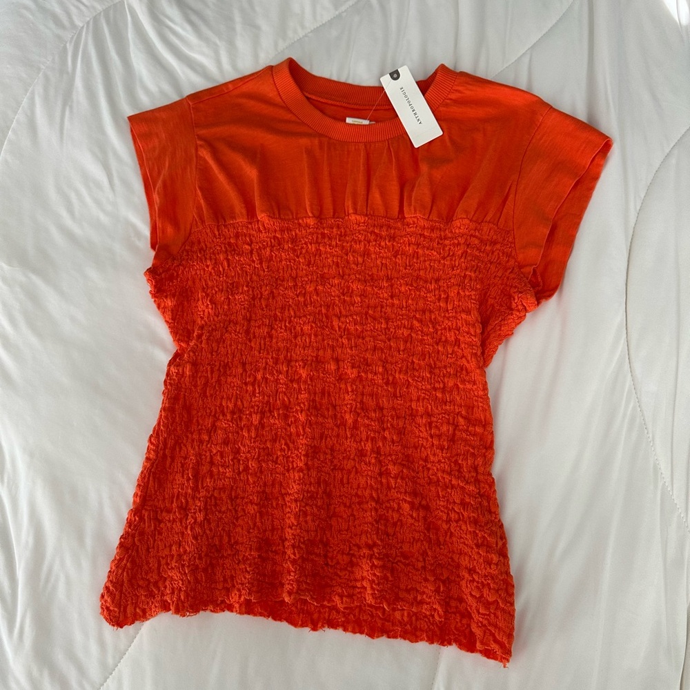 NWT: Anthropologie Maeve Smocked Muscle Top, XS